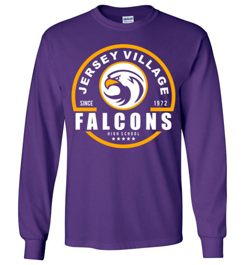 Jersey Village High School Falcons Purple Long Sleeve T-shirt 04