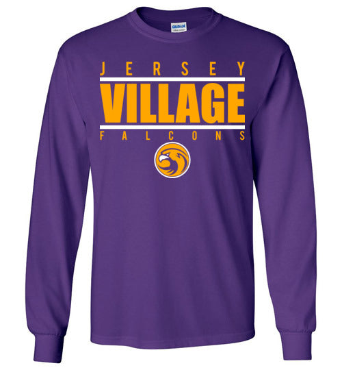 Jersey Village High School Falcons Purple Long Sleeve T-shirt 07