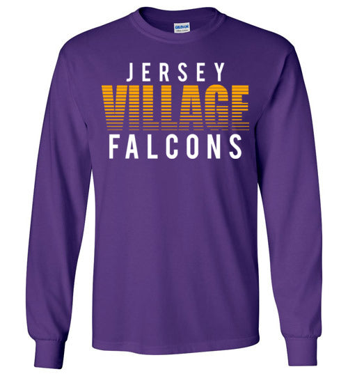 Jersey Village High School Falcons Purple Long Sleeve T-shirt 24