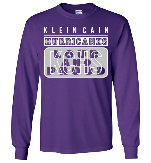 Klein Cain High School Hurricanes Purple Long Sleeve T-shirt 86