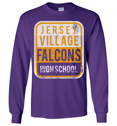 Jersey Village High School Falcons Purple Long Sleeve T-shirt 01