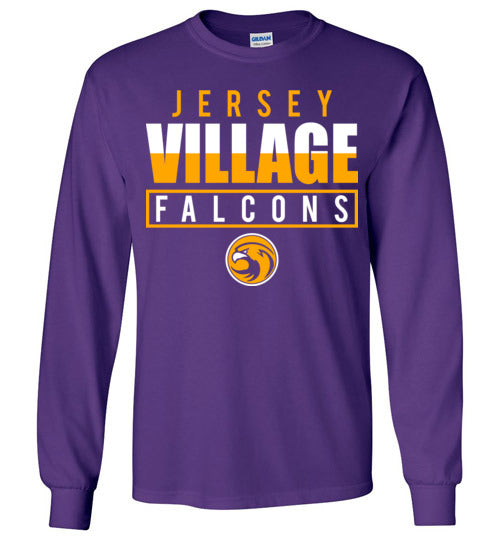 Jersey Village High School Falcons Purple Long Sleeve T-shirt 29