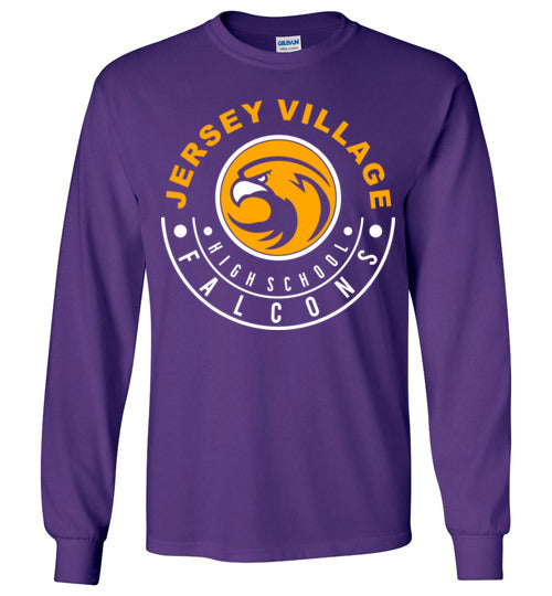Jersey Village High School Falcons Purple Long Sleeve T-shirt 19