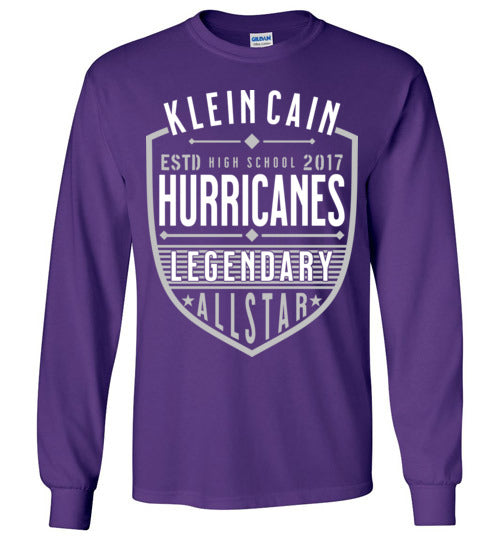 Klein Cain High School Hurricanes Purple Long Sleeve T-shirt 62