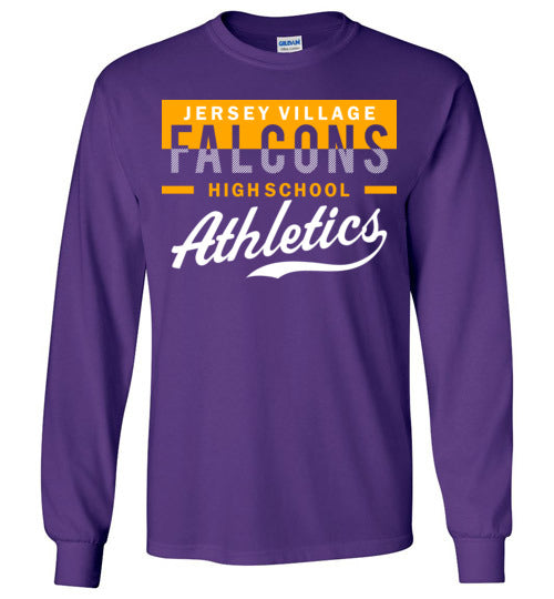 Jersey Village High School Falcons Purple Long Sleeve T-shirt 48