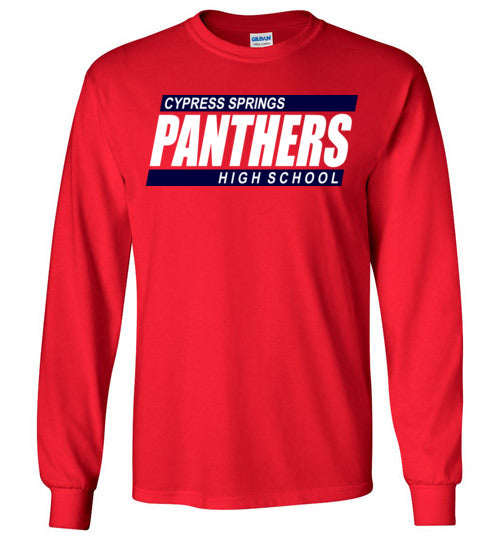 Cypress Springs High School Panthers Red Long Sleeve T-shirt 72