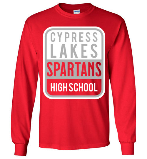 Cypress Lakes High School Spartans Red Long Sleeve T-shirt 01