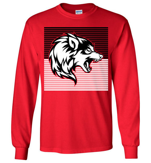 Langham Creek High School Lobos Red Long Sleeve T-shirt 27