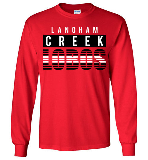 Langham Creek High School Lobos Red Long Sleeve T-shirt 35