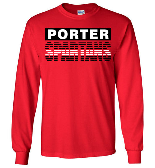 Porter High School Spartans Red Long Sleeve T-shirt 35