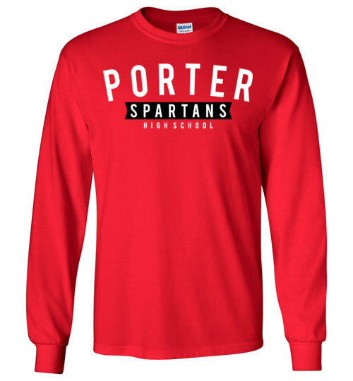 Porter High School Spartans Red Long Sleeve T-shirt 21