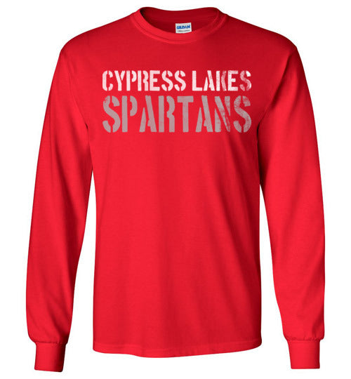 Cypress Lakes High School Spartans Red Long Sleeve T-shirt 17