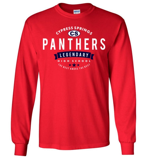 Cypress Springs High School Panthers Red Long Sleeve T-shirt 44