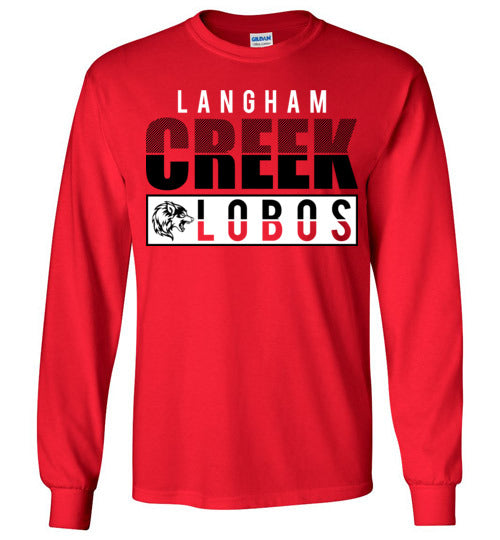 Langham Creek High School Lobos Red Long Sleeve T-shirt 31