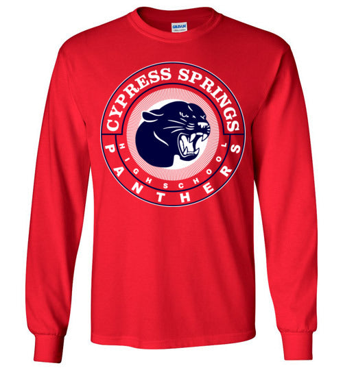 Cypress Springs High School Panthers Red Long Sleeve T-shirt 02