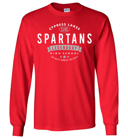 Cypress Lakes High School Spartans Red Long Sleeve T-shirt 44