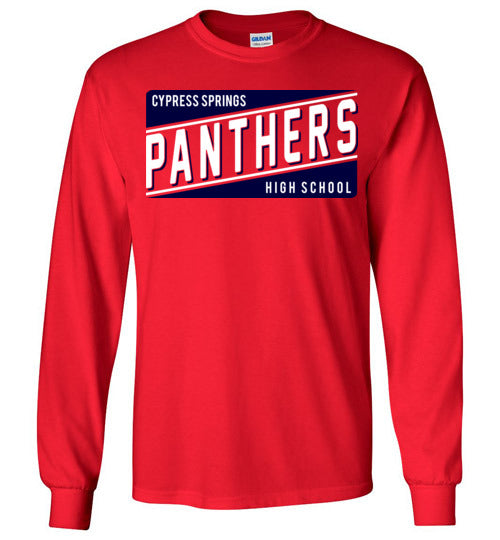 Cypress Springs High School Panthers Red Long Sleeve T-shirt 84