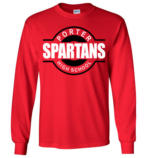 Porter High School Spartans Red Long Sleeve T-shirt 11