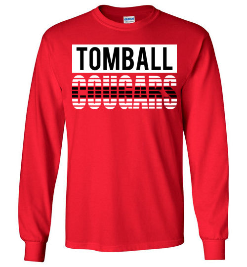 Tomball High School Cougars Red Long Sleeve T-shirt 35