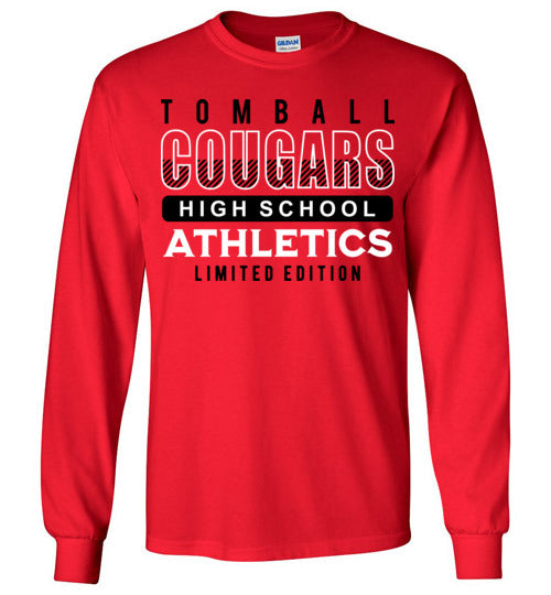 Tomball High School Cougars Red Long Sleeve T-shirt 90