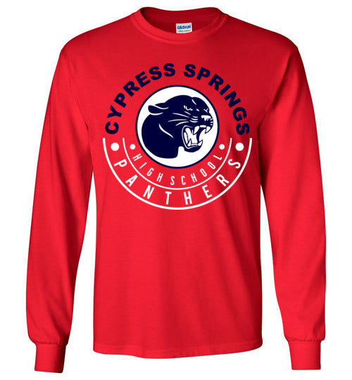 Cypress Springs High School Panthers Red Long Sleeve T-shirt 19