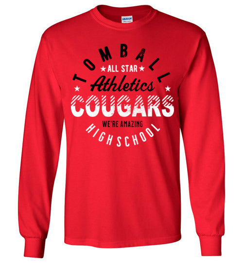 Tomball High School Cougars Red Long Sleeve T-shirt 18