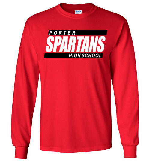 Porter High School Spartans Red Long Sleeve T-shirt 72