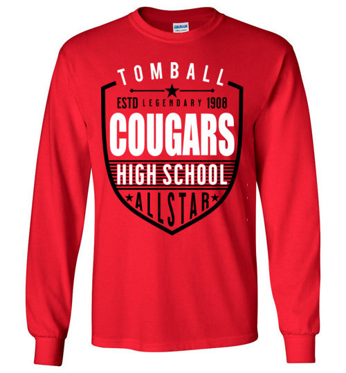 Tomball High School Cougars Red Long Sleeve T-shirt 62