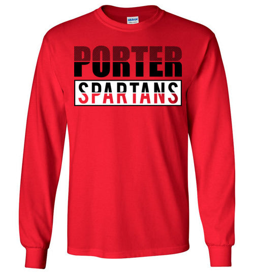 Porter High School Spartans Red Long Sleeve T-shirt 31