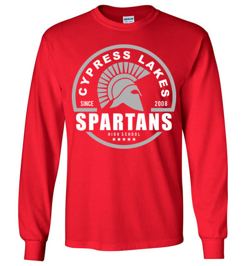 Cypress Lakes High School Spartans Red Long Sleeve T-shirt 04