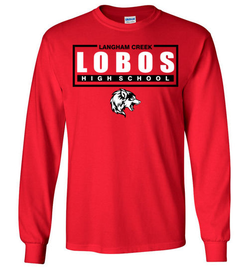 Langham Creek High School Lobos Red Long Sleeve T-shirt 49