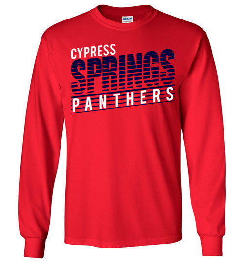 Cypress Springs High School Panthers Red Long Sleeve T-shirt 32