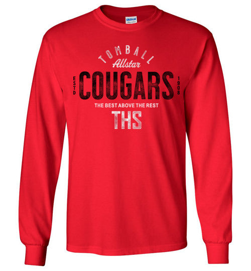 Tomball High School Cougars Red Long Sleeve T-shirt 40