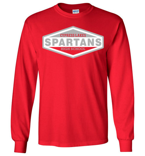 Cypress Lakes High School Spartans Red Long Sleeve T-shirt 09