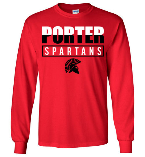 Porter High School Spartans Red Long Sleeve T-shirt 29