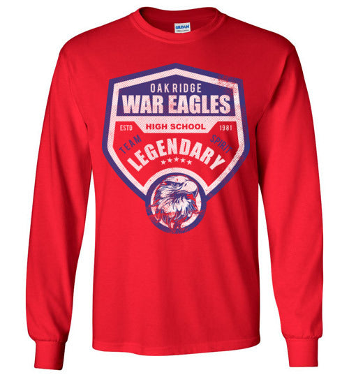 Oak Ridge High School War Eagles Red Long Sleeve T-shirt 14