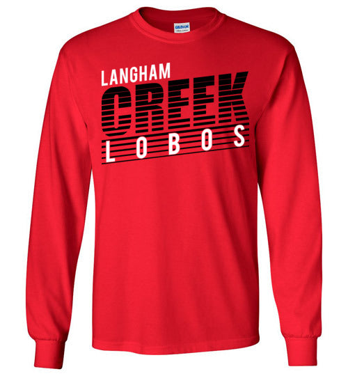 Langham Creek High School Lobos Red Long Sleeve T-shirt 32