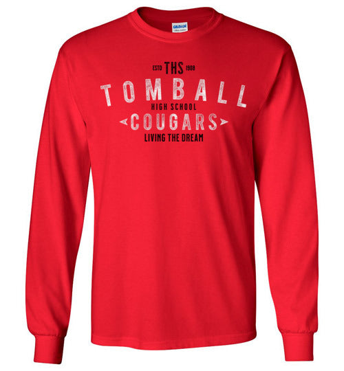 Tomball High School Cougars Red Long Sleeve T-shirt 42