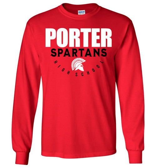 Porter High School Spartans Red Long Sleeve T-shirt 12