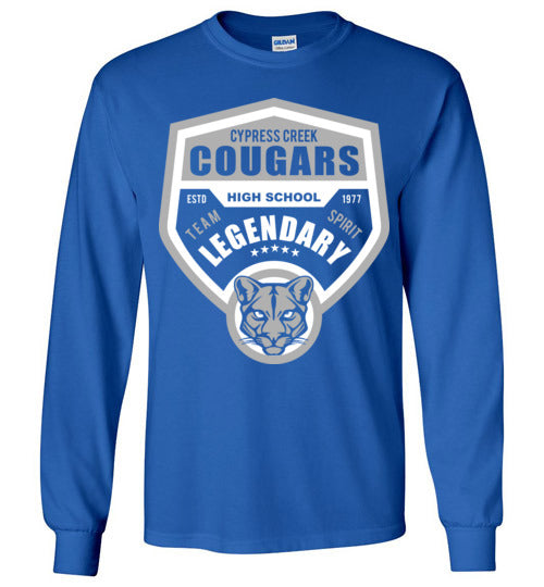 Cypress Creek High School Cougars Royal Blue Long Sleeve T-shirt 14