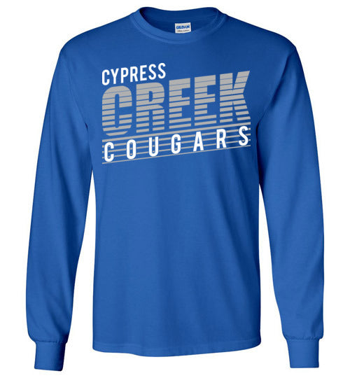 Cypress Creek High School Cougars Royal Blue Long Sleeve T-shirt 32