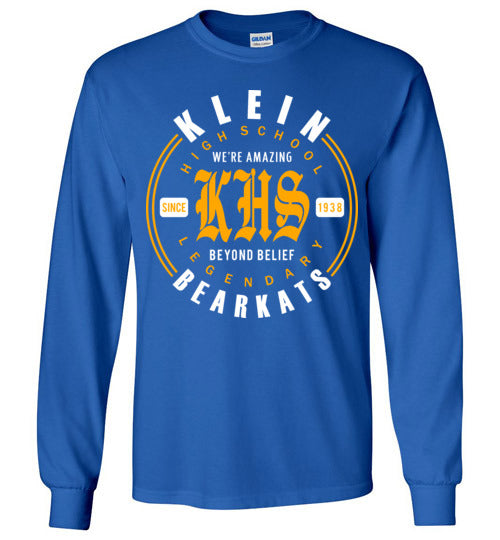 Klein Bearkats - Design 15 - Royal Blue Long Sleeve T-shirt