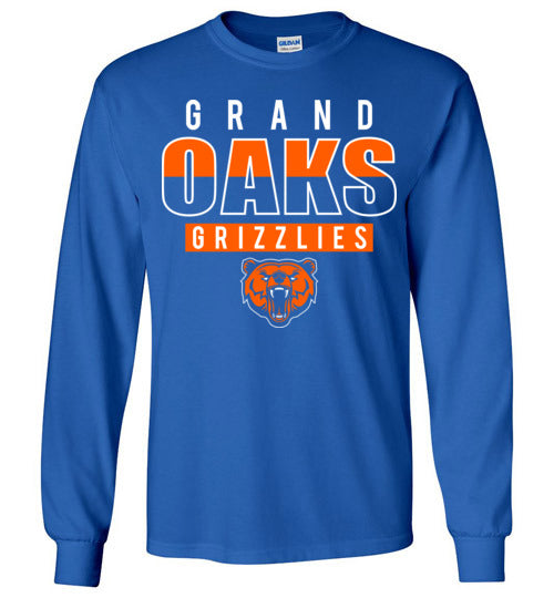 Grand Oaks High School Grizzlies Royal Blue Long Sleeve T-shirt 23