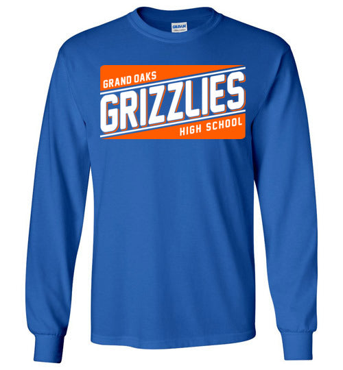 Grand Oaks High School Grizzlies Royal Blue Long Sleeve T-shirt 84