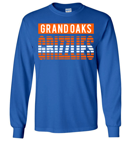 Grand Oaks High School Grizzlies Royal Blue Long Sleeve T-shirt 35