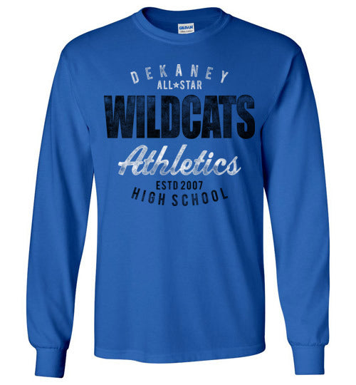 Dekaney High School Wildcats Royal Blue Long Sleeve T-shirt 34
