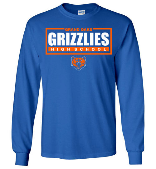 Grand Oaks High School Grizzlies Royal Blue Long Sleeve T-shirt 49