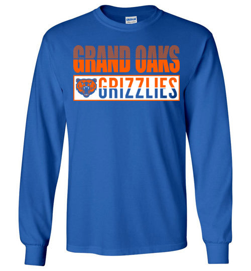 Grand Oaks High School Grizzlies Royal Blue Long Sleeve T-shirt 31