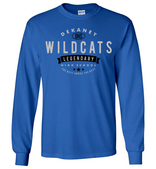 Dekaney High School Wildcats Royal Blue Long Sleeve T-shirt 44