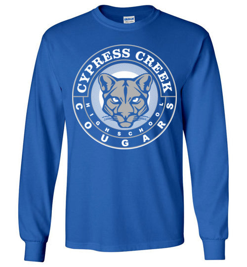 Cypress Creek High School Cougars Royal Blue Long Sleeve T-shirt 02